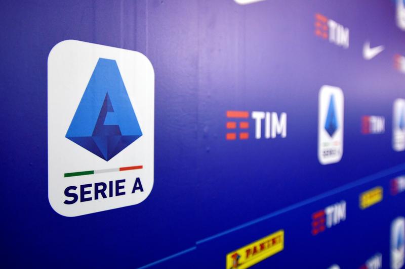 A logo of Italy's Lega Serie A is seen in Milan, Italy, on December 17, 2019. File Photo / Reuters
