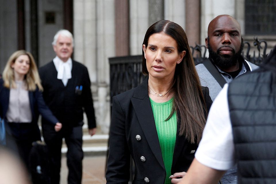 
Rebekah Vardy, wife of Leicester City soccer player Jamie Vardy (not pictured), departs Royal Courts of Justice on the final day of a libel trial in London on May 19, 2022.  File Photo / Reuters