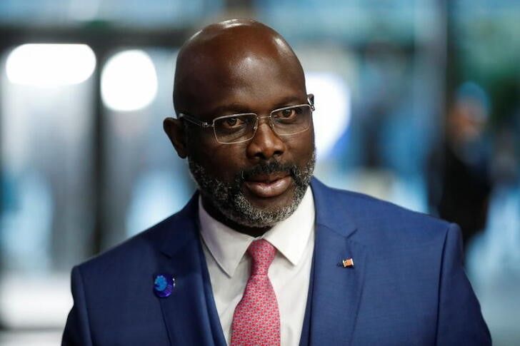 Liberia's President George Weah attends a plenary session at the start of the Paris Peace Forum, in Paris, France, on November 11, 2021. File Photo / Reuters
