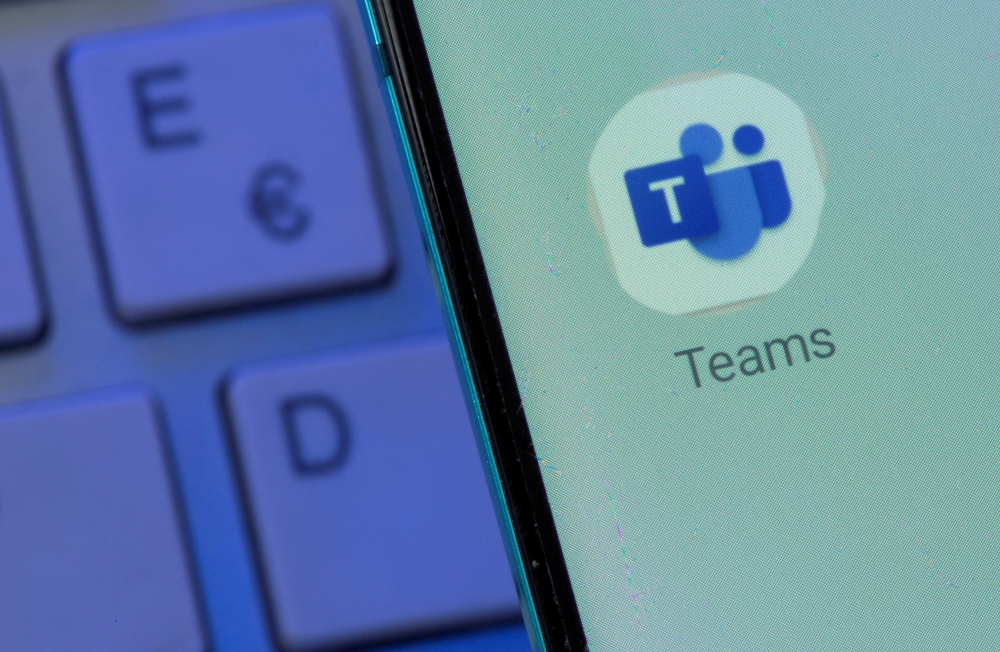 Microsoft Teams app is seen on the smartphone placed on the keyboard in this illustration taken on July 26, 2021. File Photo / Reuters
