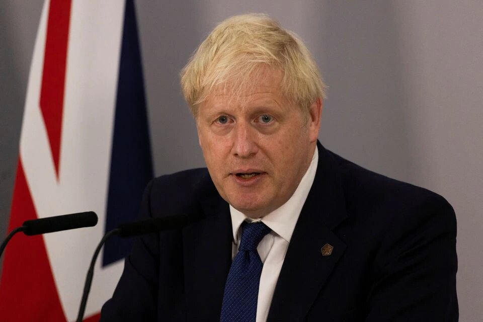 Former British Prime Minister Boris Johnson speaks at a news conference during the Commonwealth Heads of Government Meeting (CHOGM) at Lemigo Hotel, in Kigali, Rwanda, on June 24, 2022.   File Photo / Reuters
