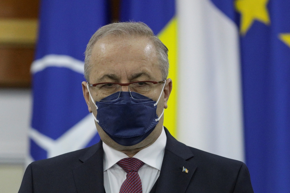 Romanian Minister of Defence Vasile Dincu delivers a speech during a joint press statement with the French Minister of Defence Florence Parly (not pictured), in Bucharest, Romania, on January 27, 2022. File Photo / Reuters