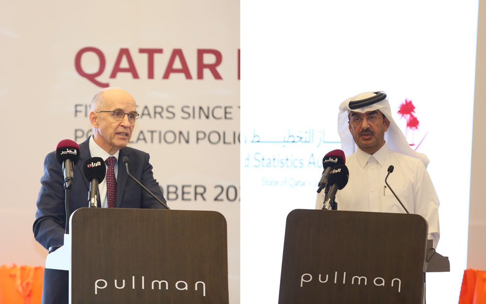 From left: UNFPA Representative Karl Kulessa and PPC Vice-Chairman Sultan Al Kawari