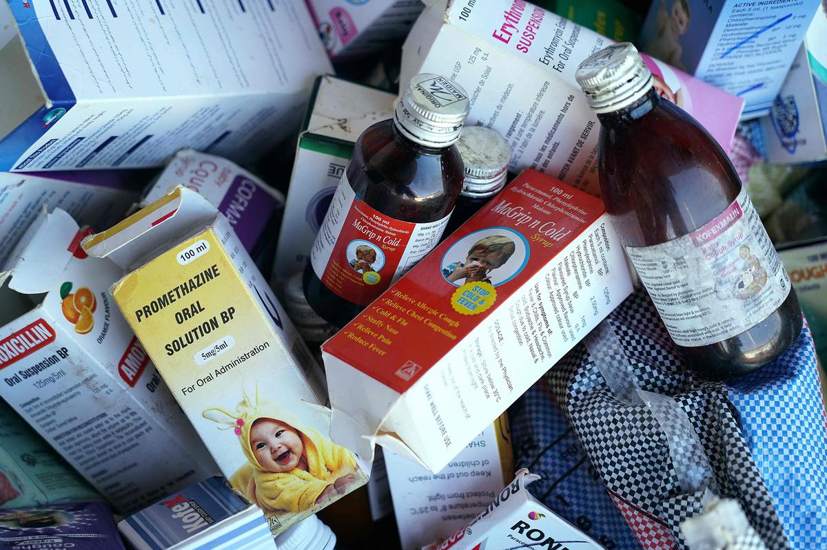 The World Health Organisation (WHO) on October 5 warned that four ‘contaminated’ cough syrups allegedly produced by Maiden Pharmaceuticals Limited based in Haryana’s Sonepat could be the reason for the deaths in Gambia. File Photo / AFP

