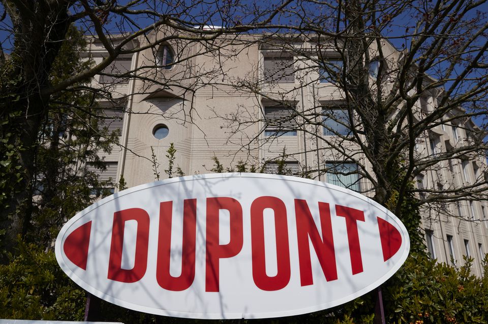 A logo is pictured outside of Dupont offices in Geneva, Switzerland, on April 15, 2021.  File Photo / Reuters