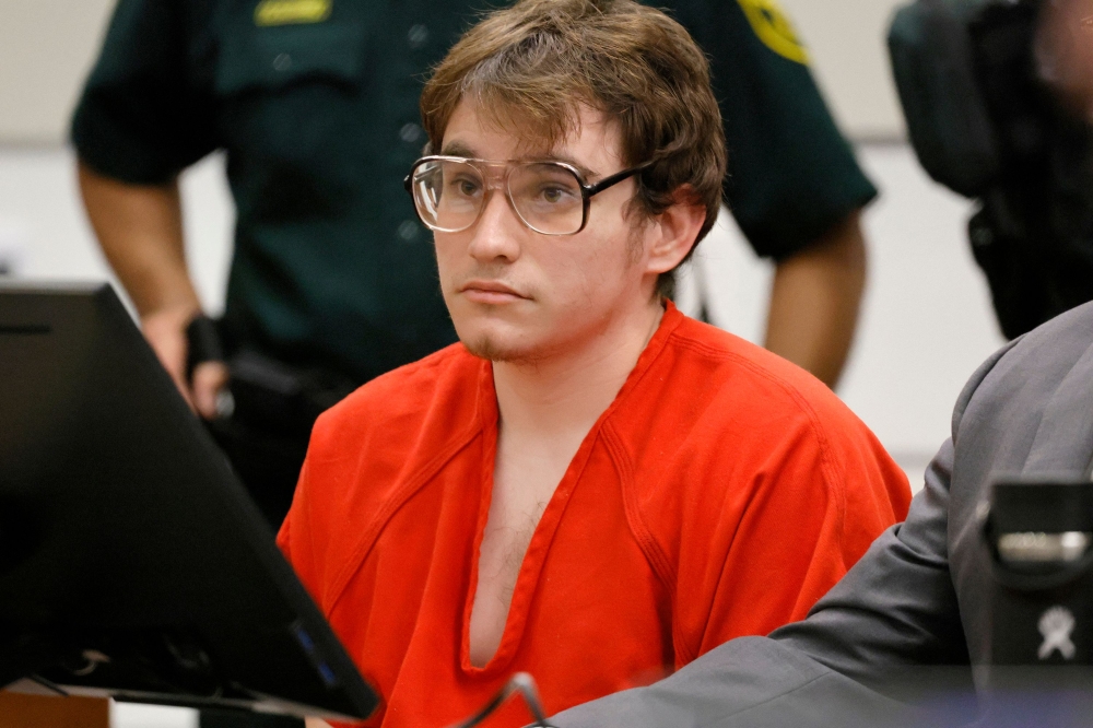 Marjory Stoneman Douglas High School shooter Nikolas Cruz sits at the defense table at the Broward County Courthouse in Fort Lauderdale on November 2, 2022. Photo by Amy Beth Bennett / Pool / AFP