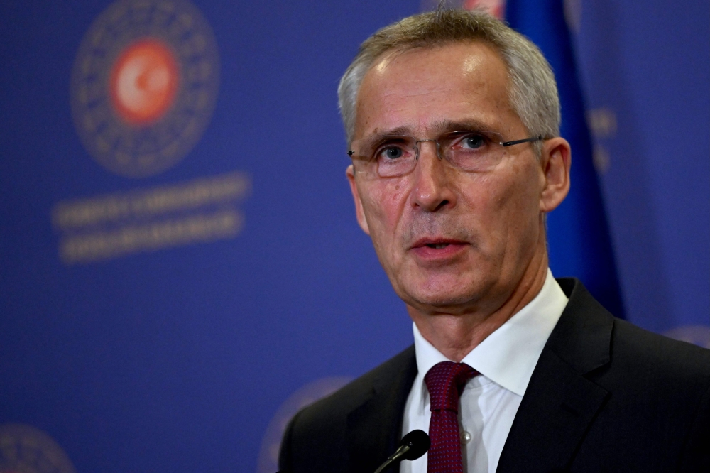 NATO Secretary General Jens Stoltenberg addresses a press conference after a meeting with the Turkish Foreign Minister at The Foreign Ministry in Istanbul, on November 3, 2022. (OZAN KOSE / AFP)