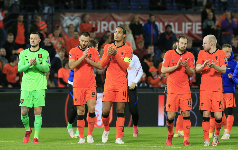 Netherlands’ Virgil van Dijk and team-mates after their  FIFA World Cup Qatar 2022 UEFA Qualifier against Gibraltar, in this October 11, 2021 file photo. REUTERS