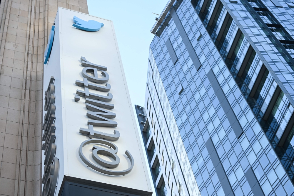 The Twitter Headquarters in San Francisco, California, on November 4, 2022. (AFP/Samantha Laurey)