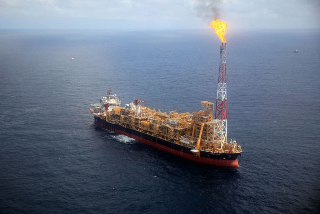 File photo: Kaombo Norte floating oil platform is seen from a helicopter off the coast of Angola, November 8, 2018. (REUTERS/Stephen Eisenhammer)