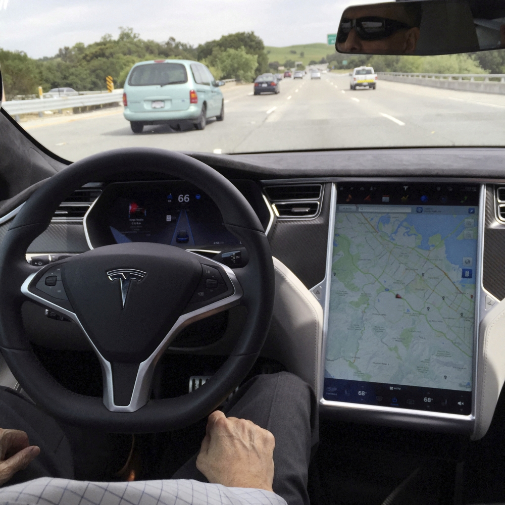 File Photo: The interior of a Tesla Model S is shown in autopilot mode in San Francisco, California, US, April 7, 2016. (REUTERS/Alexandria Sage)