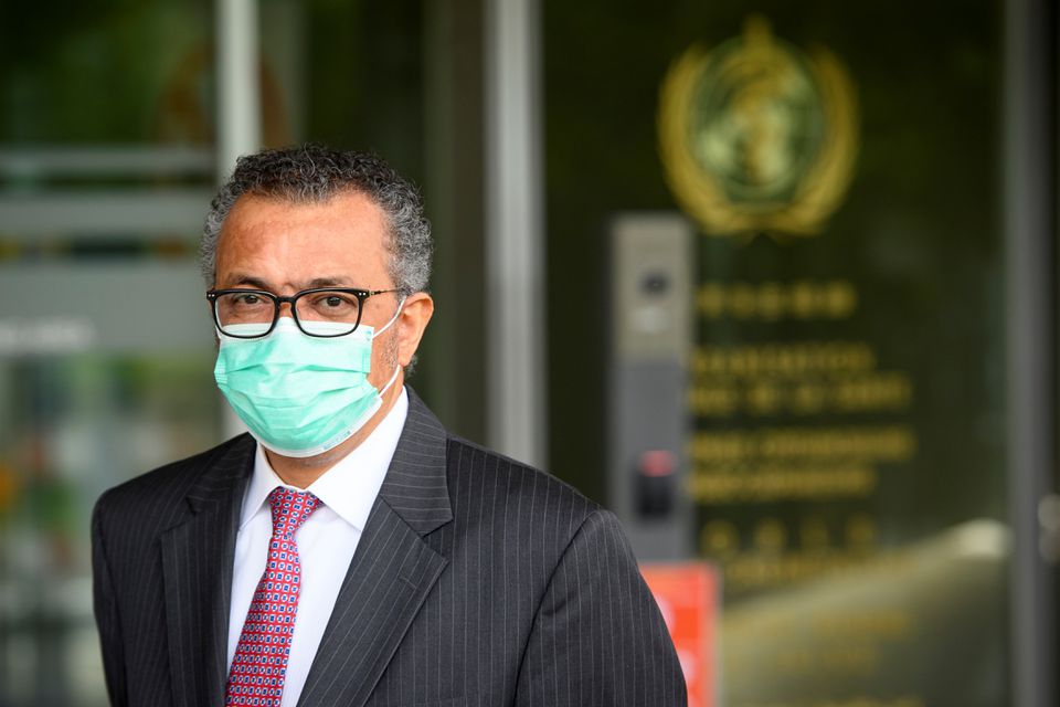 World Health Organization (WHO) Director General Tedros Adhanom Ghebreyesus at the opening of the 74th World Health Assembly at the WHO headquarters, in Geneva, Switzerland, on May 24, 2021.  File Photo / Reuters