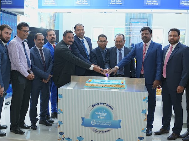 Officials at the opening of fifth branch of LuLu Exchange at Barwa Madinatna inside the LuLu Hypermarket. 