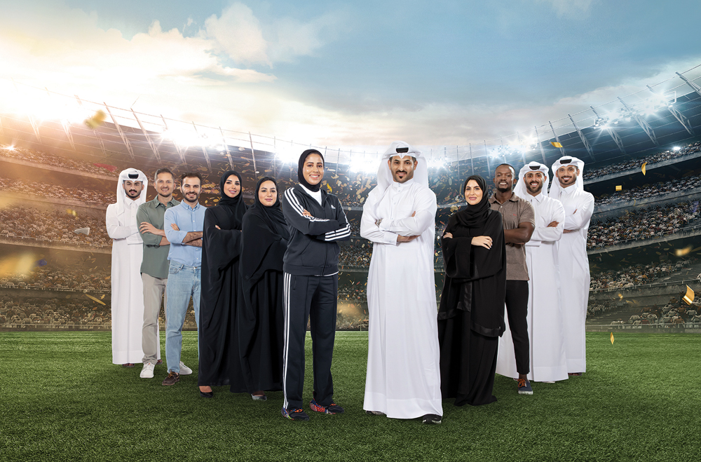 Participants at the 'Be on the winning team' campaign.