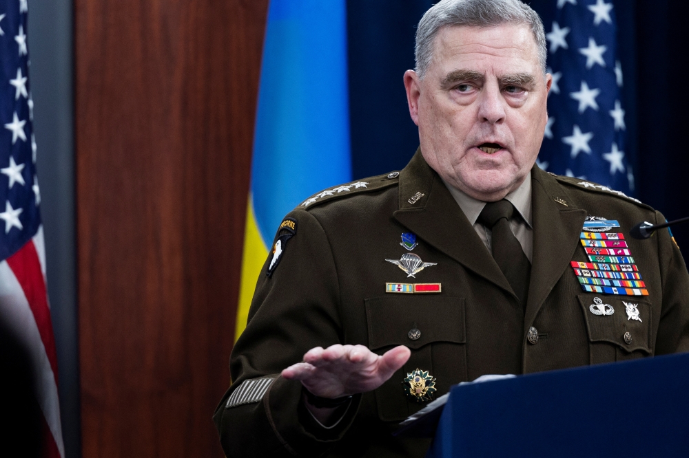 US Joint Chiefs Chair Army General Mark Milley speaks during a news briefing after participating a virtual Ukraine Defense Contact Group meeting at the Pentagon in Arlington, Virginia, US, November 16, 2022. (Reuters/Tom Brenner)