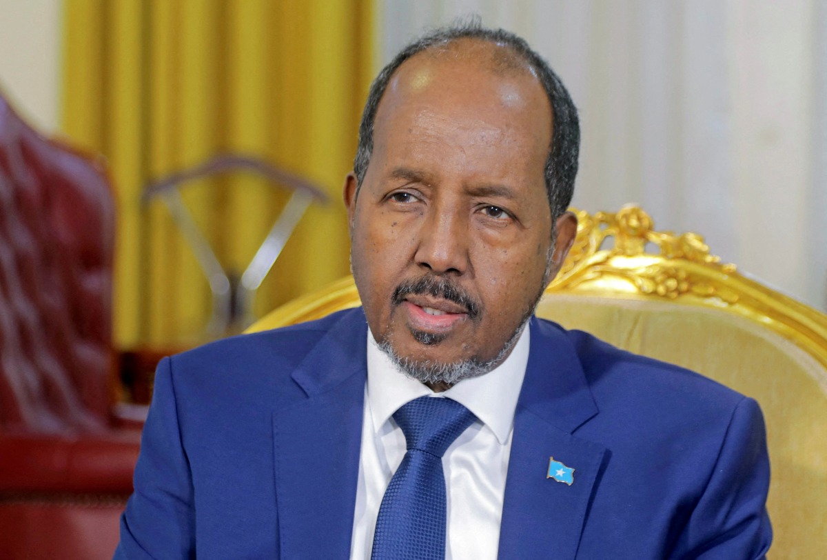 Somalia's President Hassan Sheikh Mohamud speaks during an interview inside his office at the Presidential palace in Mogadishu, Somalia, on May 28, 2022. File Photo / Reuters
