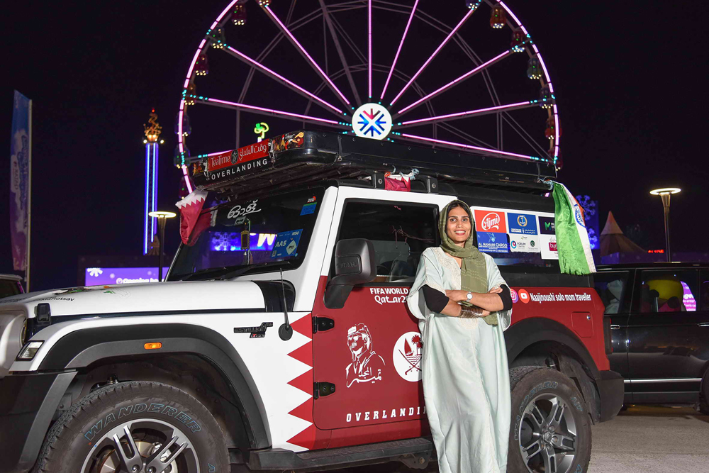 Football fan, Najira, drove from Kerala to Doha to attend this once in a lifetime event.