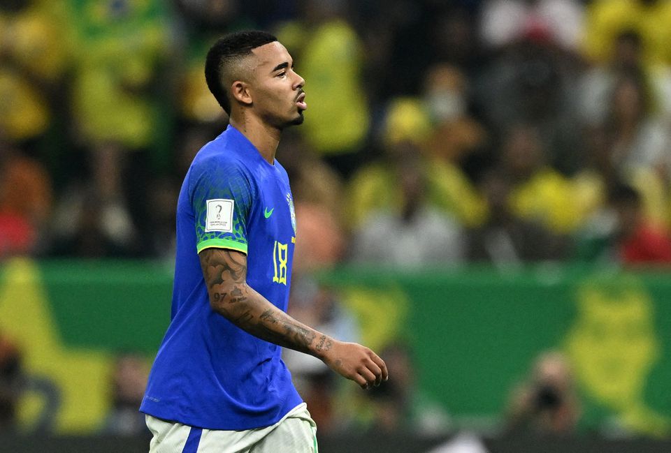 December 2, 2022 Brazil's Gabriel Jesus reacts REUTERS/Dylan Martinez