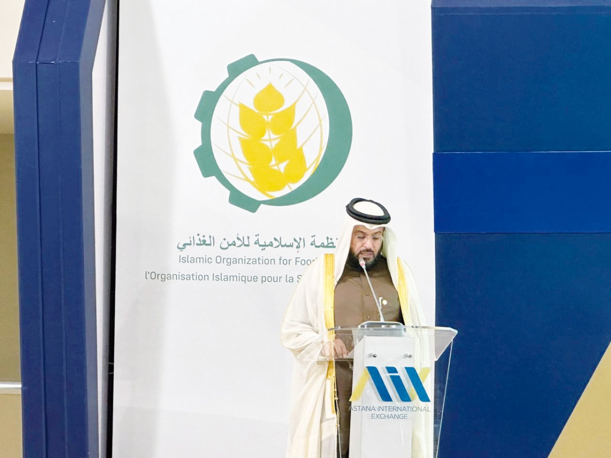 Director of the Food Security Department at the Ministry of Municipality, Dr. Masoud Jarallah Al Marri addressing the event. 