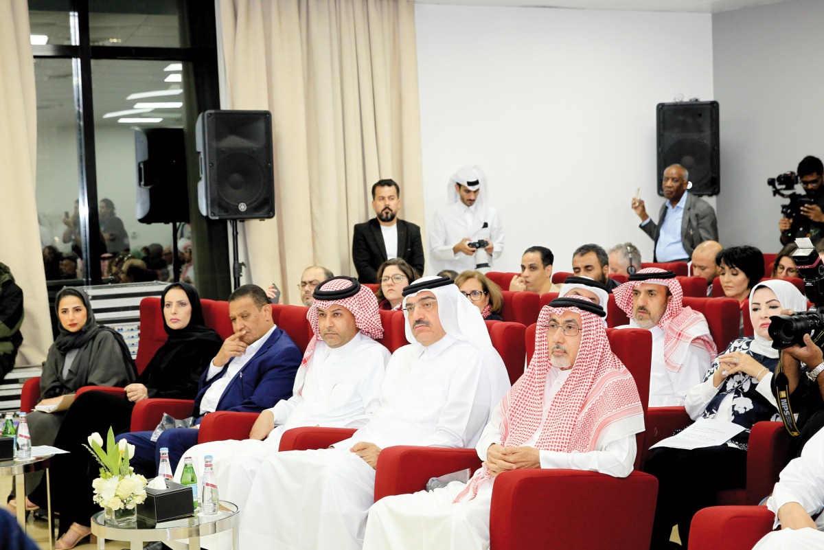 Former Minister of Municipality and Environment H E Mohammed bin Abdullah Al Rumaihi and Director-General of Qatar News Agency, Ahmed bin Said Al Rumaihi with other officials during the event. Pic: Salim Matramkot / The Peninsula 