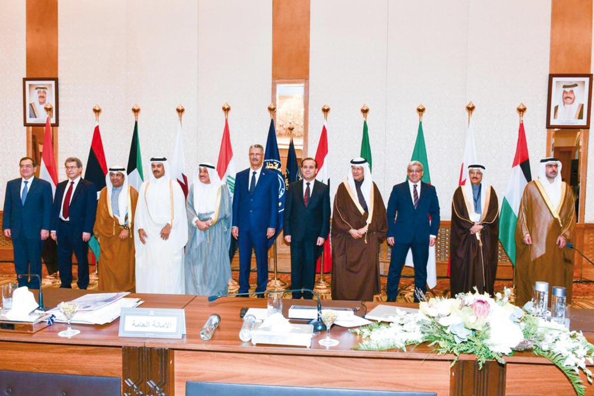 Minister of State for Energy Affairs H E Saad Sherida Al Kaabi with officials and dignitaries at the 109th OAPEC meeting in Kuwait.