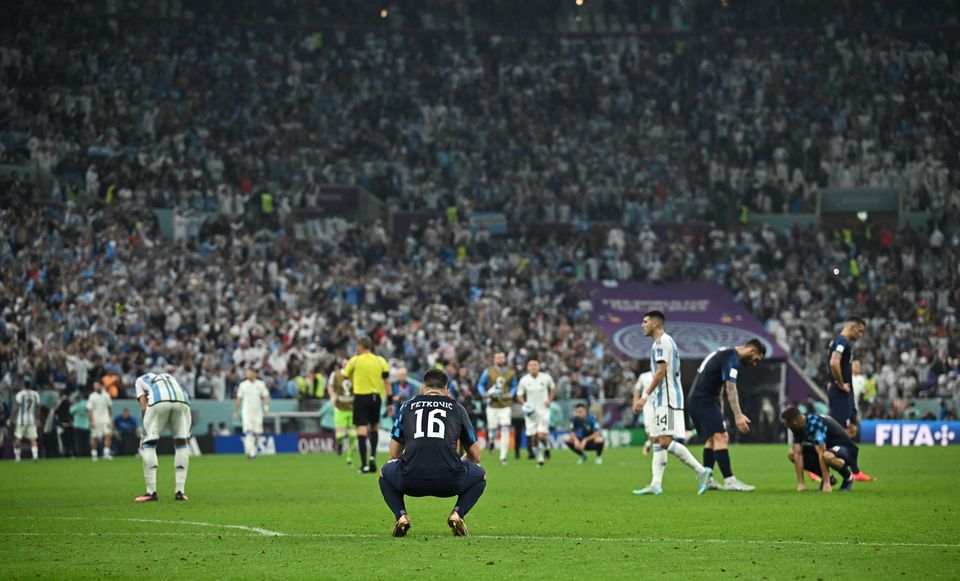 December 13, 2022 Croatia's Bruno Petkovic looks dejected after being eliminated from the World Cup REUTERS/Dylan Martinez
