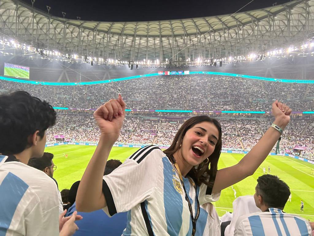 Ananya Panday inside Lusail Stadium Pic: Twitter