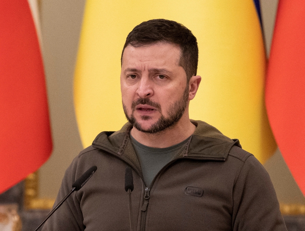 Ukraine's President Volodymyr Zelenskiy speaks during a news conference in Kiev, Ukraine, on October 31, 2022. File Photo / Reuters