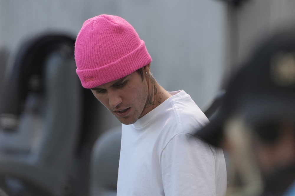 Justin Bieber at the MLS Cup Championship match between Philadelphia Union and Los Angeles FC at Banc of California Stadium, Los Angeles, California, US, November 5, 2022. (Kirby Lee/USA TODAY/Reuters)