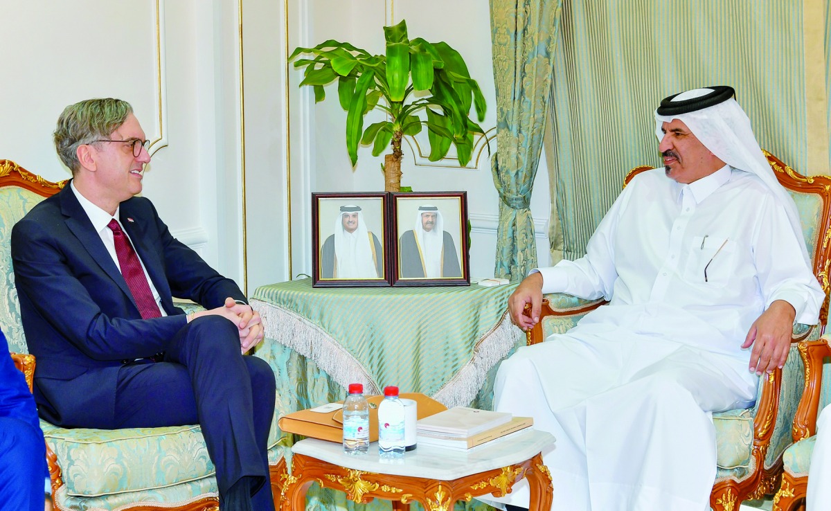 First Vice-chairman of Qatar Chamber Mohammed bin Twar Al Kuwari with President of the Chamber of Commerce and Industry of Serbia Marco Cadez at the Chamber’s headquarters. 