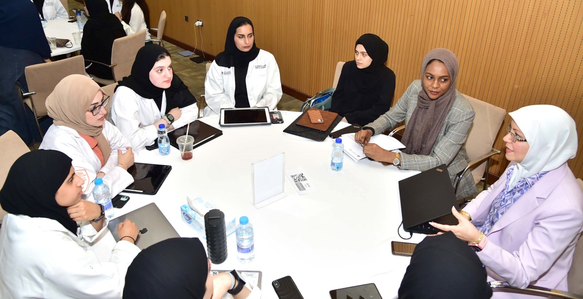 Students from different healthcare programmes taking part in the activity.
