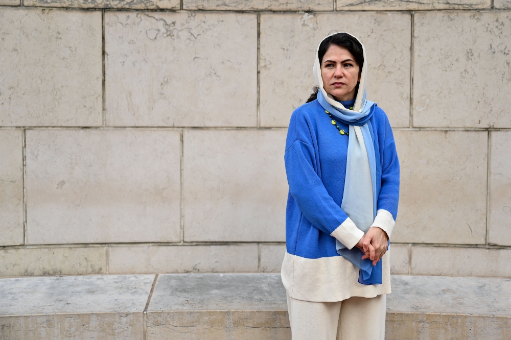 Afghan politician Fawzia Koofi poses for a portrait in central London on December 29, 2022. (Photo by Justin Tallis / AFP)