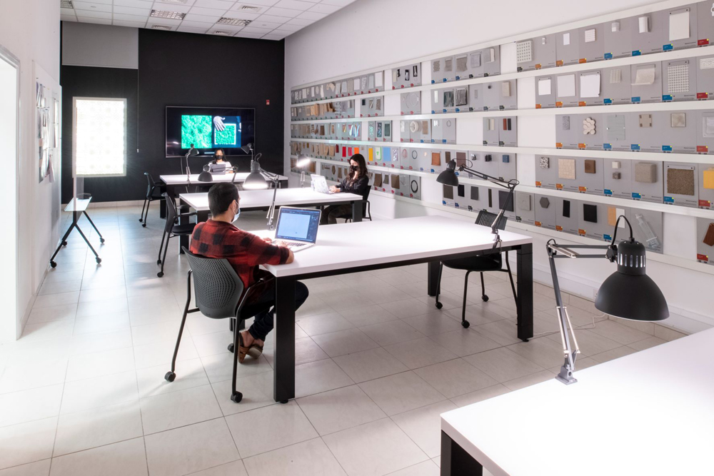A view of VCUarts Qatar’s Materials Library.