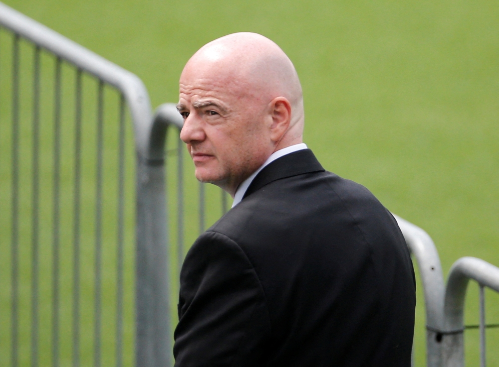 File photo: FIFA president Gianni Infantino queues to pay his respects to Brazilian soccer legend Pele at Vila Belmiro Stadium, Santos, Brazil, January 2, 2023. (REUTERS/Diego Vara)