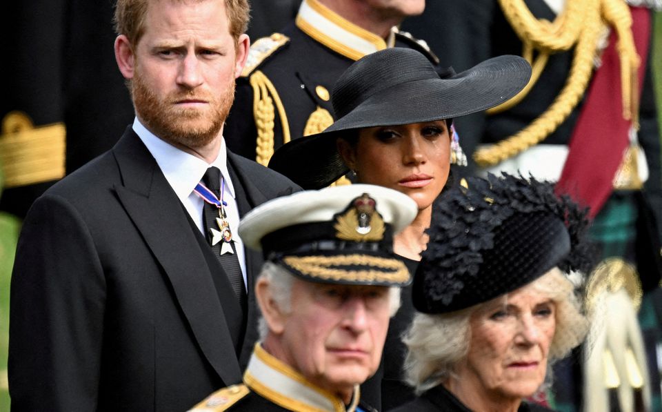 Prince Harry, Duke of Sussex and wife Meghan, Duchess of Sussex, attend the state funeral and burial of Queen Elizabeth, in London, Britain, September 19, 2022. (Reuters file photo)