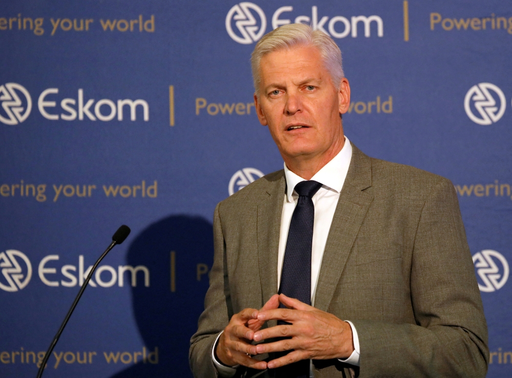 Andre de Ruyter, Group Chief Executive of state-owned power utility Eskom speaks during a media briefing in Johannesburg, South Africa, January 31, 2020. File Photo / Reuters