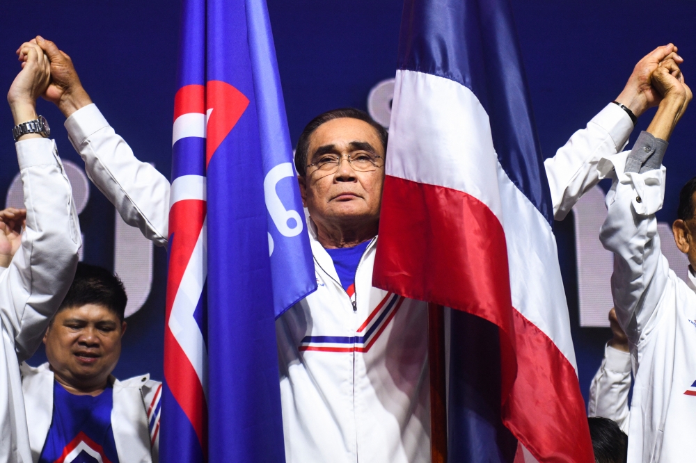Thai Prime Minister Prayuth Chan-ocha unveils as Prime Minister candidate for the United Thai Nation Party (Ruam Thai Sang Chart Party) ahead of a general election this year in Bangkok, Thailand, January 9, 2023. (REUTERS/Chalinee Thirasupa)