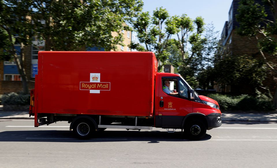 A Royal Mail delivery vehicle drives along a road near Mount Pleasant, in London, Britain, on June 25, 2020. File Photo / Reuters