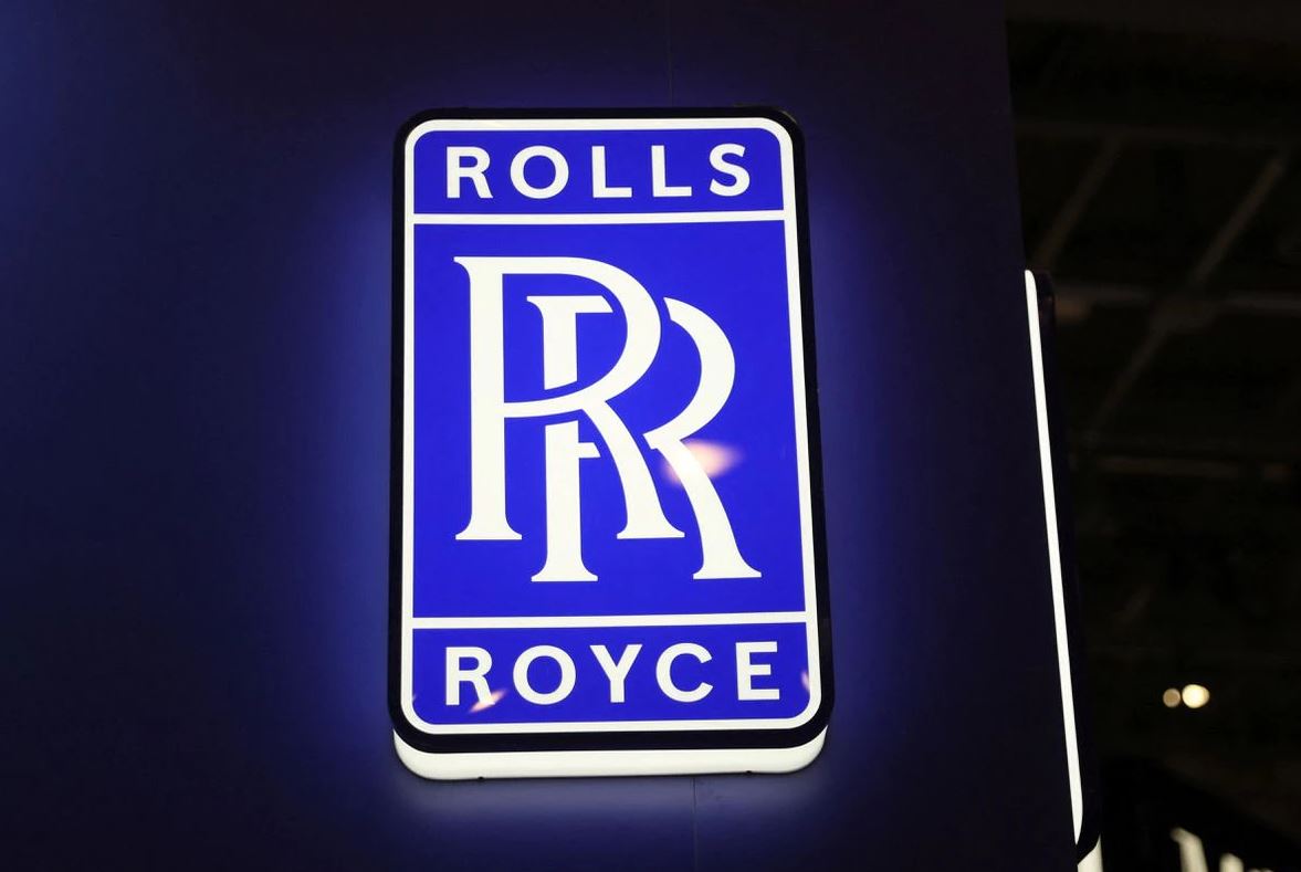A Rolls Royce logo is pictured during the European Business Aviation Convention & Exhibition (EBACE) in Geneva, Switzerland, May 23, 2022. (REUTERS/Denis Balibouse)