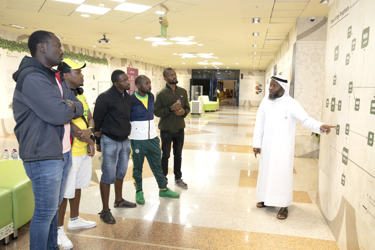 Visitors being briefed at the Abdullah Bin Zaid Al Mahmoud Islamic Cultural Center.