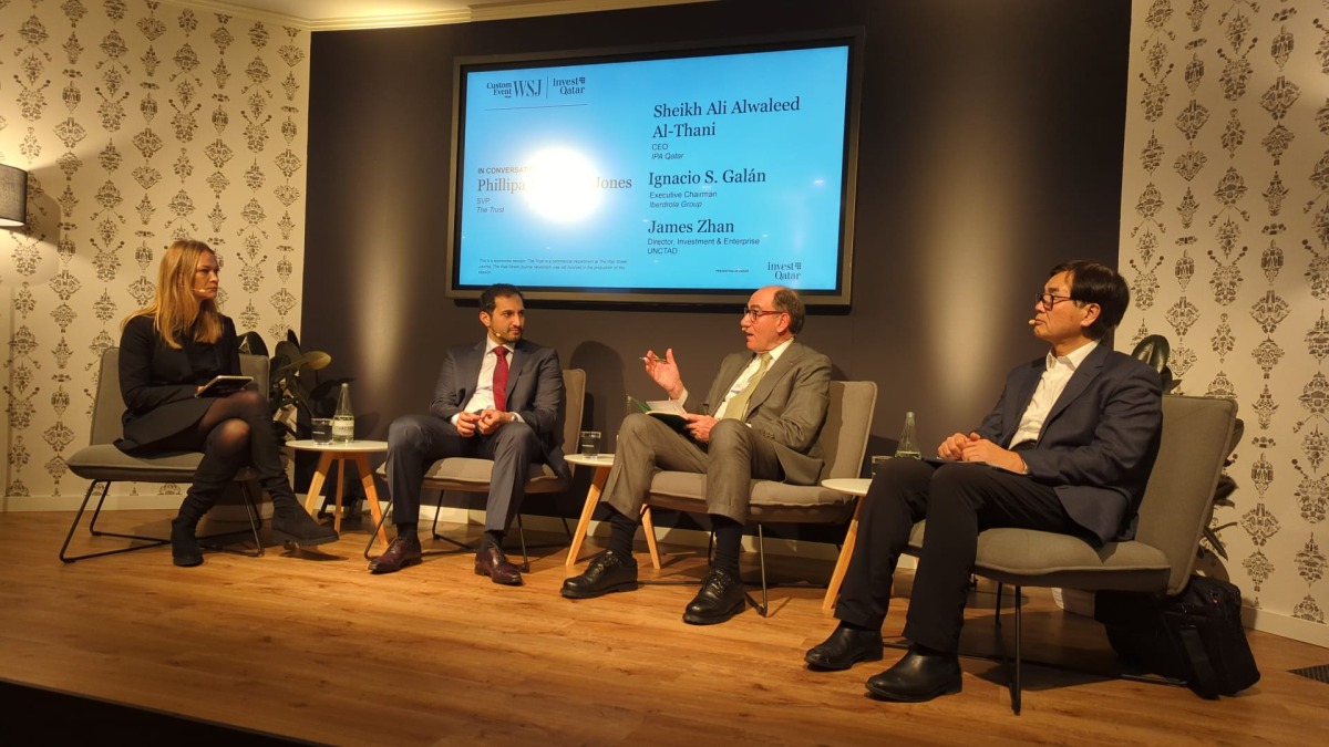 CEO of IPA Qatar Sheikh Ali bin Alwaleed Al Thani and other officials during the World Economic Forum panel in Davos, Switzerland.