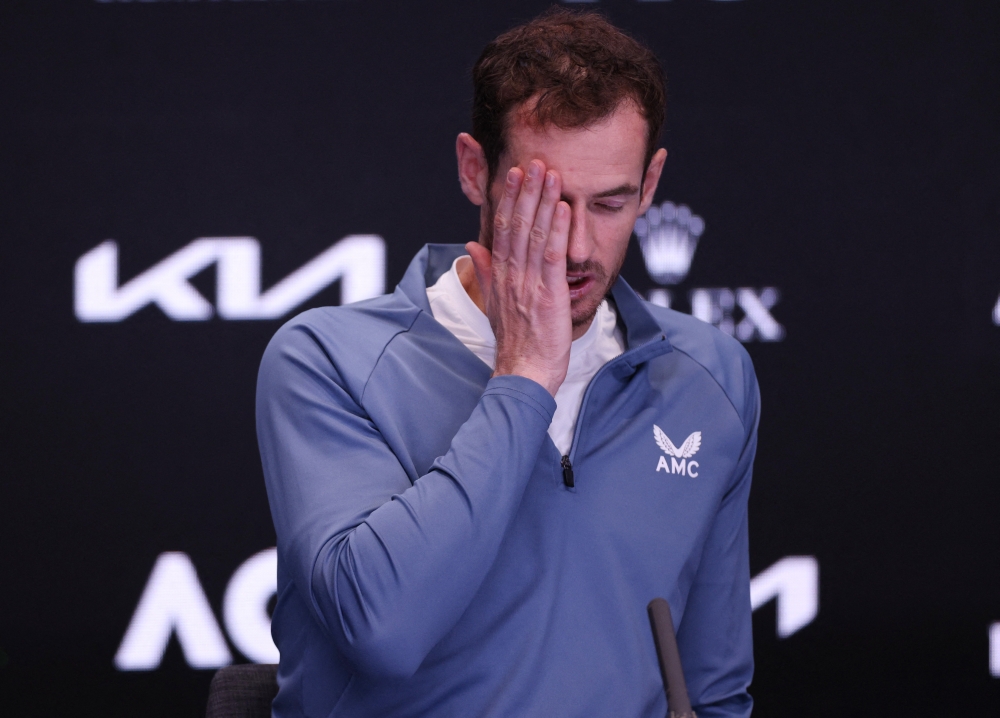 Britain's Andy Murray during the press conference after losing his third round match against Spain's Roberto Bautista-Agut. Reuters/Loren Elliott
 