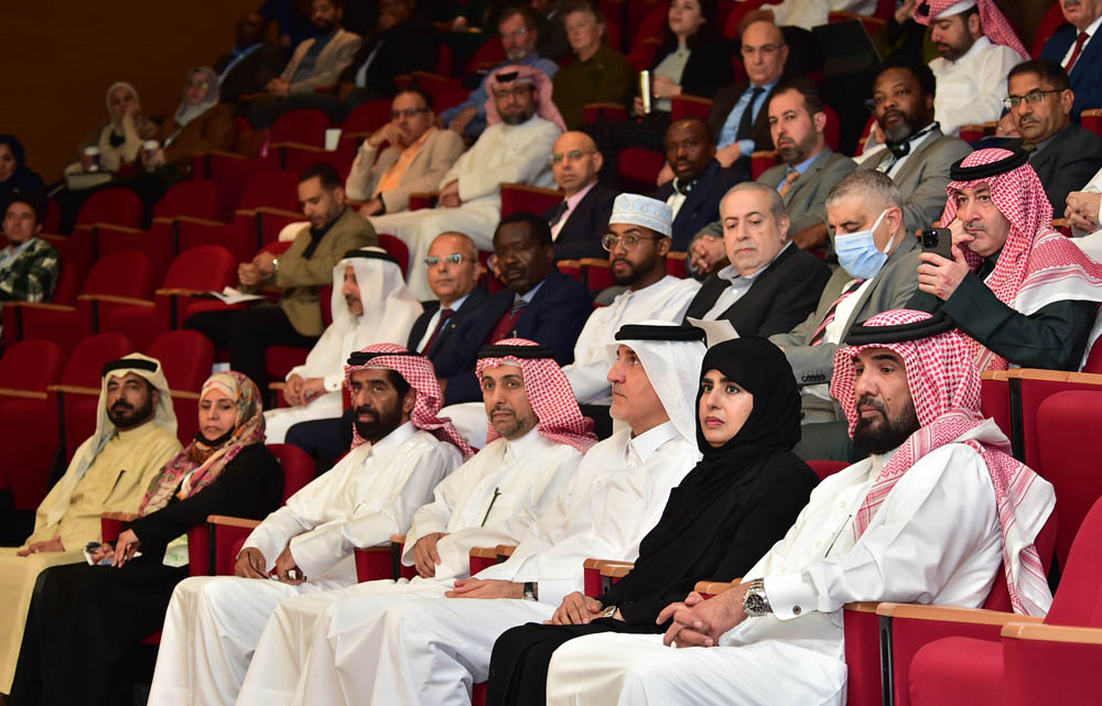 President of Planning and Statistics Authority H E Dr. Saleh bin Mohammad Al Nabit (left) and Qatar University President Dr. Hassan Al Derham (second left) during the event.