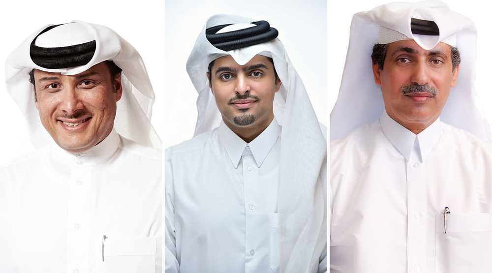 From left: Vodafone Qatar’s Chairman Abdulla Nasser Al Misnad; Sheikh Hamad Abdulla Jassim Al Thani, CEO, Vodafone Qatar; Rashid Fahad Al Naimi,   Vodafone Qatar Managing Director.
