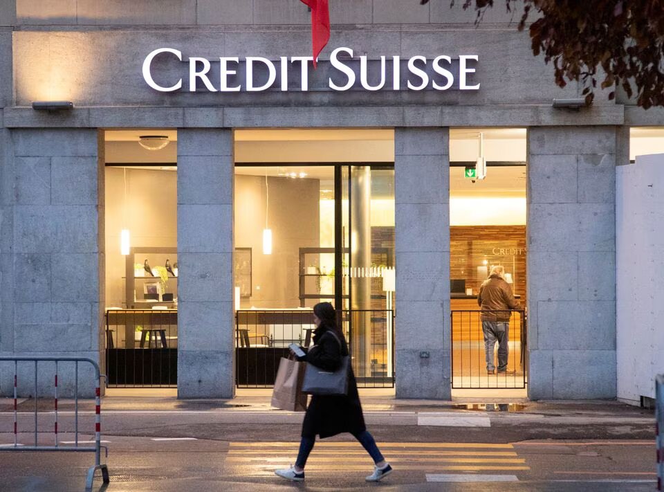 The logo of Swiss bank Credit Suisse is seen in front of a branch office in Bern, Switzerland on November 29, 2022. File Photo / Reuters