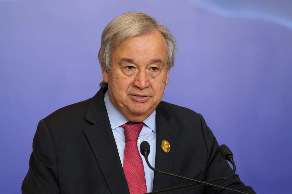 United Nations Secretary General Antonio Guterres delivers statements on progress made on the penultimate day of COP27, during the COP27 climate summit in Red Sea resort at Sharm el-Sheikh, Egypt, on November 17, 2022. File Photo / Reuters