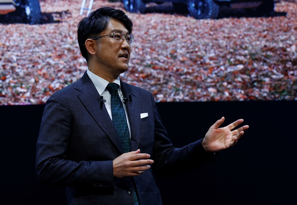 Koji Sato, who was named as new CEO of Toyota Motor Corp, attends Tokyo Auto Salon 2023 at Makuhari Messe in Chiba, east of Tokyo, Japan January 13, 2023. REUTERS/Kim Kyung-Hoon