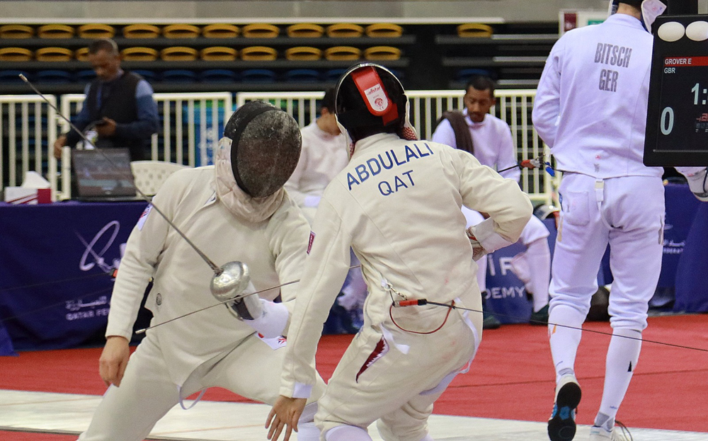 Qatar's Muhammad Abdulali in action.