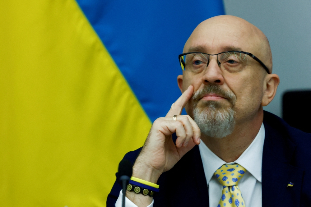 Ukraine's Defense Minister Oleksiy Reznikov attends a meeting of the Ukraine Defence Contact Group during a NATO defence ministers meeting at the Alliance's headquarters in Brussels, Belgium on October 12, 2022. File Photo / Reuters