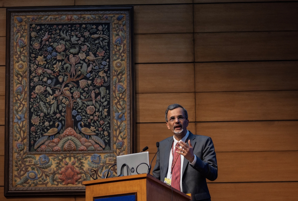 India's Chief Economic Adviser V. Anantha Nageswaran speaks during a news conference in New Delhi, India, January 31, 2023. Reuters/Adnan Abidi